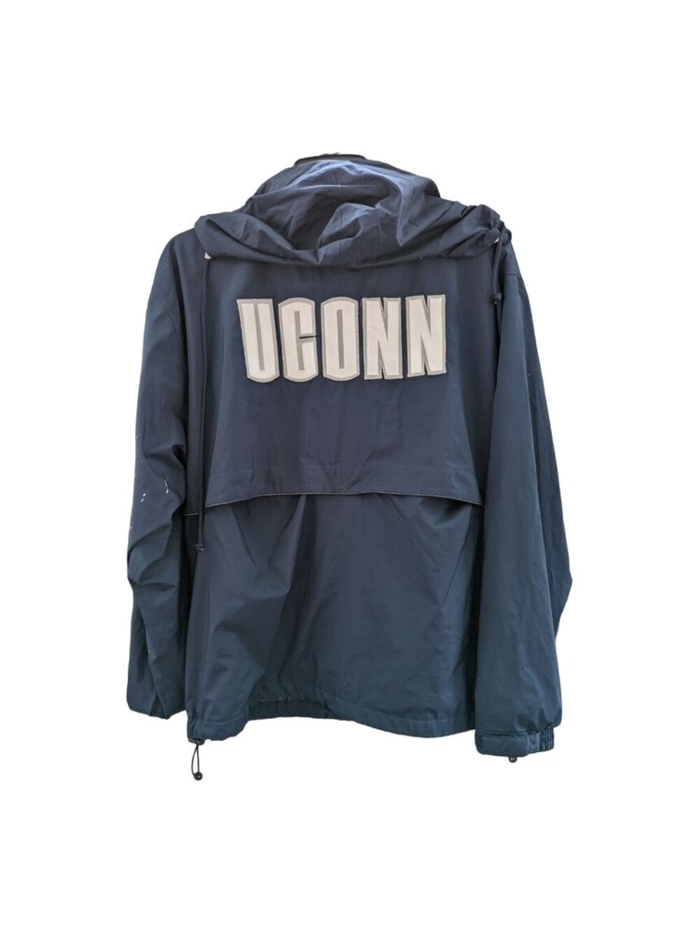 UCONN Adidas Navy and White Full Zip Lined Jacket Size Large with flaws